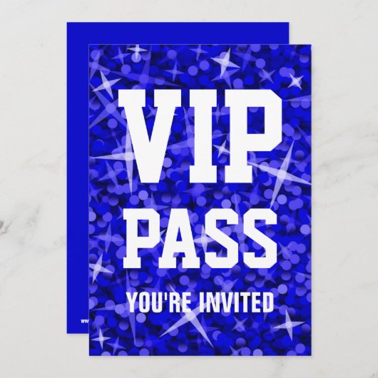 Invitation bleu-foncé de "PASSAGE de VIP" de (Devant / Derrière)