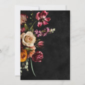 Invitation Bleu foncé élégant Automne Fête des mariées floral (Dos)