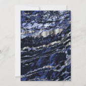 Invitation Bleu foncé et marbre argenté (Dos)
