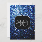 Invitation Bleu foncé foncé brillant parties scintillant scin (Devant)