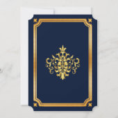 Invitation Bleu foncé Or traditionnel musulman Mariage musulm (Dos)