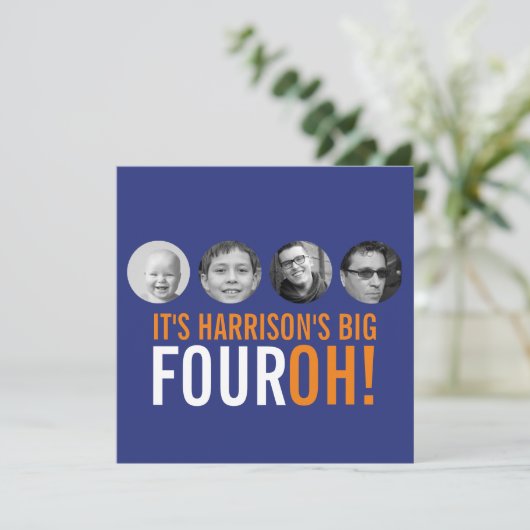 Invitation Bleu foncé orange 40ème FOUROH ! (Debout devant)