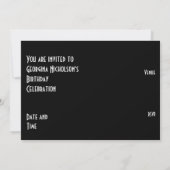 Invitation Bleu foncé Star 'VIP PASS' noir horizontal (Dos)