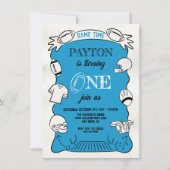 Invitation Bleu Football 1ère Main dessinée Anniversaire (Devant)