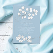 Invitation Bleu gelé Mariage d'Eucalyptus