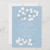 Invitation Bleu gelé Mariage d'Eucalyptus (Devant)