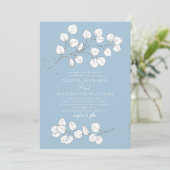Invitation Bleu gelé Mariage d'Eucalyptus (Debout devant)