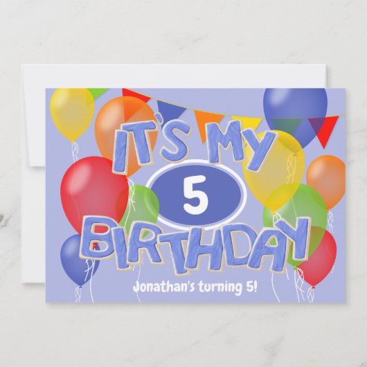 Invitation bleu glaçage coupures lettres biscuits garçon anni (Dos)