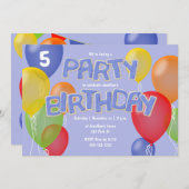 Invitation bleu glaçage coupures lettres biscuits garçon anni (Devant / Derrière)