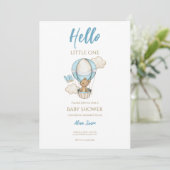 Invitation Bleu Gold Cute Baby Boy Douche (Debout devant)