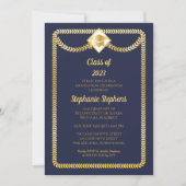 Invitation Bleu | Gold Serpentine Graduation Party (Devant)
