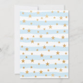 Invitation Bleu + Gold Star DROP-IN Baby shower garçon (Dos)