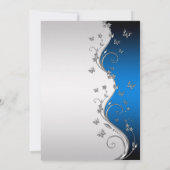 Invitation Bleu Gradient Argent Ornat Papillons Kristin (Dos)