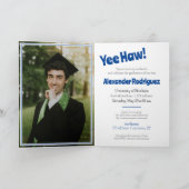 Invitation Bleu Graduation Cap Cowboy Boot Arrangement (Intérieur)