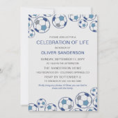 Invitation Bleu gris balle de soccer fête de la vie (Devant)