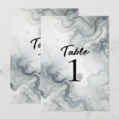 Invitation Bleu Gris Or Plage Aquarelle Chiffres de Plage (Devant / Derrière)