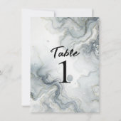 Invitation Bleu Gris Or Plage Aquarelle Chiffres de Plage (Dos)