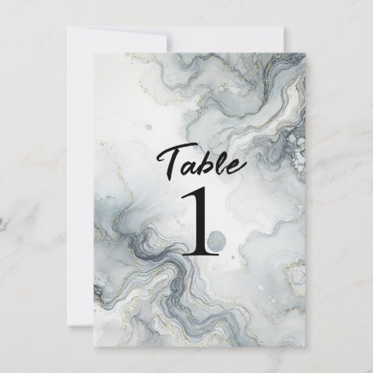 Invitation Bleu Gris Or Plage Aquarelle Chiffres de Plage (Devant)