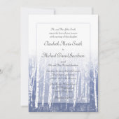 Invitation Bleu Hiver Aspen Birch Trees Mariage (Devant)
