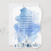 Invitation Bleu Hiver Personnalisable (Dos)