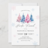 Invitation Bleu hiver | Révélation de genre de l'arbre de Noë (Devant)