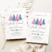 Invitation Bleu hiver | Révélation de genre de l'arbre de Noë