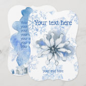 Invitation Bleu hivernal personnalisable (Devant / Derrière)