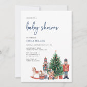 Invitation Bleu Holiday Baby Douche (Devant)