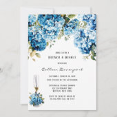 Invitation Bleu Hydrangea Butterfly Floral Brunch & Bubbly (Devant)