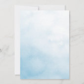 Invitation Bleu Hydrangea Verdure Aquarelle Bridal Déjeuner (Dos)