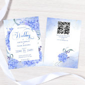 Invitation Bleu hydrangeas élégant mariage à fleurs