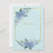 Invitation Bleu Hydrangeas en Mariage cadre en Bleu (Dos)