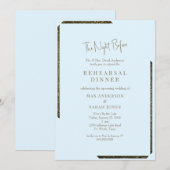 Invitation Bleu Icy Et Or Éblouissant La Nuit Avant (Devant / Derrière)