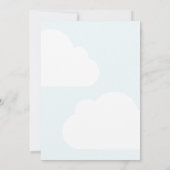 Invitation Bleu Jaune Voici le Baby shower garçon Fils (Dos)