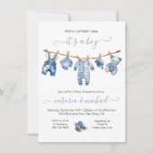 Invitation Bleu Jean Baby Denim Baby shower (Devant)