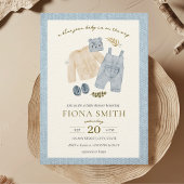 Invitation Bleu Jean Baby shower Denim Vêtements de garçon