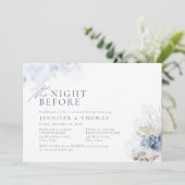 Invitation Bleu la nuit avant la plage de corail et coquillag (Debout devant)