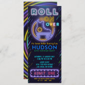 Invitation Bleu Lecteur Rouleau Patinage Billetterie Pass Ann (Devant / Derrière)