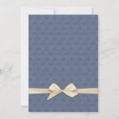 Invitation Bleu Luxe Elegant Damask Ribbon Wedding Invite (Dos)