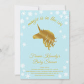 Invitation Bleu Magique Unicorne Baby shower d'hiver Invitati (Devant)