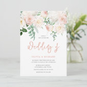 Invitation Bleu magnifique et Mariage floral blanc (Debout devant)