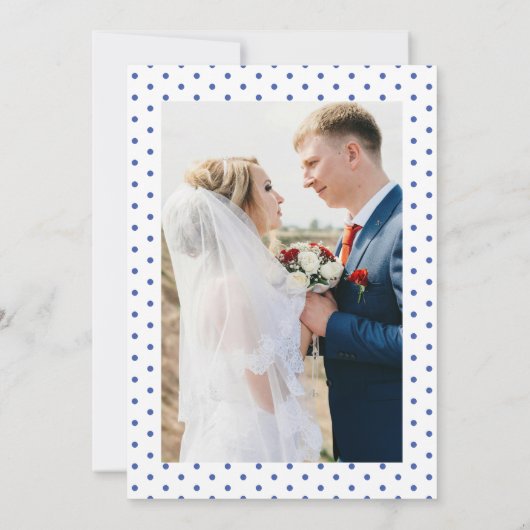 Invitation Bleu Manger Boire Nous Nous Sommes Mariés Photo Pa (Dos)