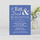 Invitation Bleu Manger Boire Reunionnais Classe Retro Réunion (Debout devant)