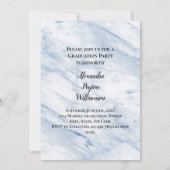 Invitation Bleu Marbre Script 2 Photo Graduation (Dos)