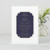 Invitation Bleu Mariage à double face (Debout devant)