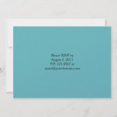 Invitation Bleu marine Aqua Or Orné Après Mariage (Dos)