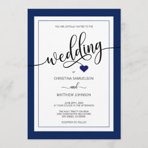 Invitation Bleu marine Bleu Mariage nautique photo