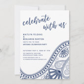 Invitation Bleu marine Célébrez avec nous Réception seulement (Devant)