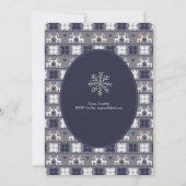 Invitation Bleu marine cerf art folklorique Noël TOUT ÉVÉNEME (Dos)