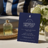 Invitation Bleu marine chic côtier enterrement de vie de jeun